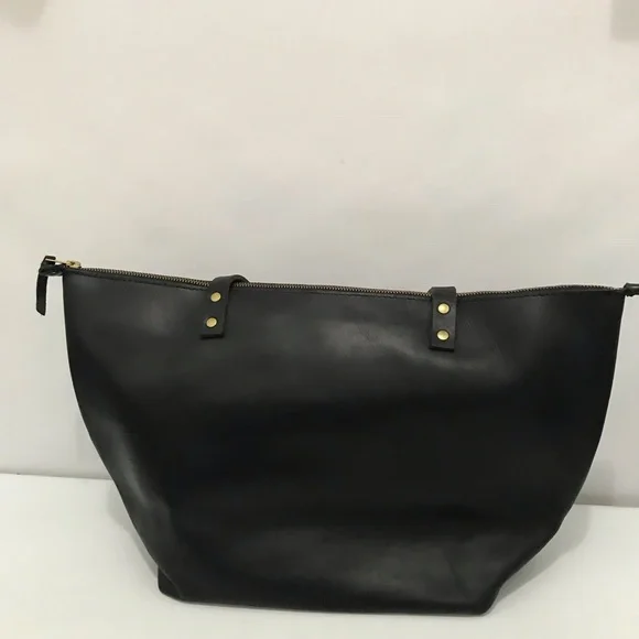 Portland Leather Black Tote - Picture 2 of 8